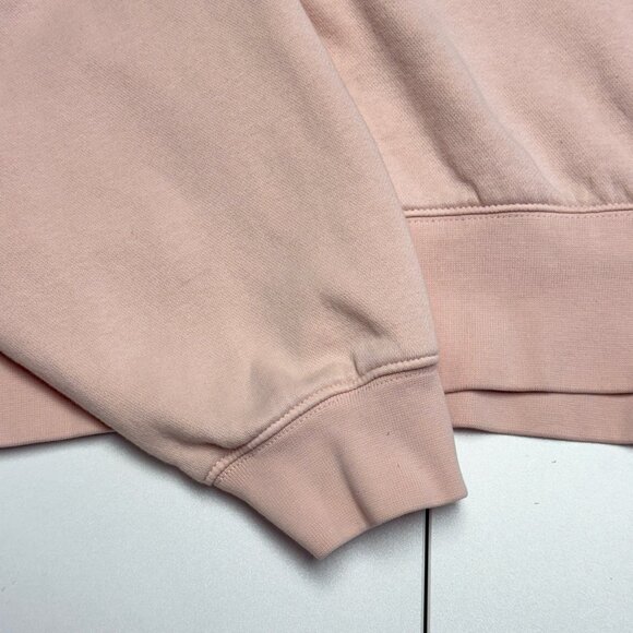 Nike Center Check Sweatshirt Womens Large Relaxed Crop Style Baby Pink - Picture 7 of 10